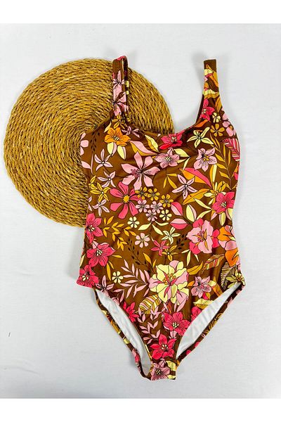 FUNELLA Women's Lycra Ethnic Patterned Swimsuit