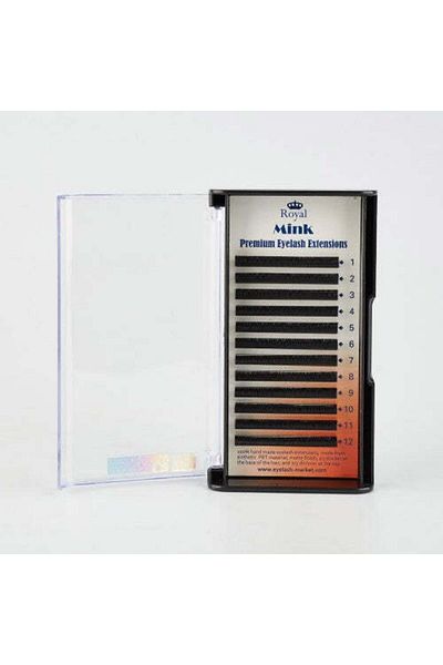 Royal Beauty Extensii de gene premium ROYAL Mink, ondulare CC, lungimi mixte, grosime 0,15 mm, 12 rânduri