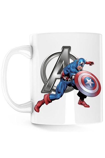 OEM Cana Captain America Avangers Logo Marvel Universe, alba, 330 ml