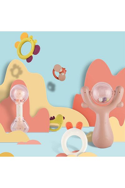 Saharaz 10 Pcs Multi Surface Texture Pacifier,with Storage Box,for Improve Baby's Teeth Development