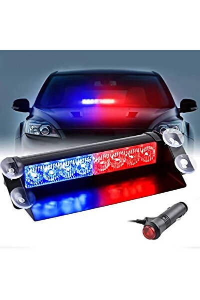 BGRJ Automotive Red blue windshield strobe G803, 12V, suction cup mount