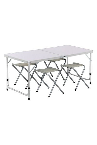 OEM Set masa pliabila din aluminiu cu 4 scaune 120x60x70cm
