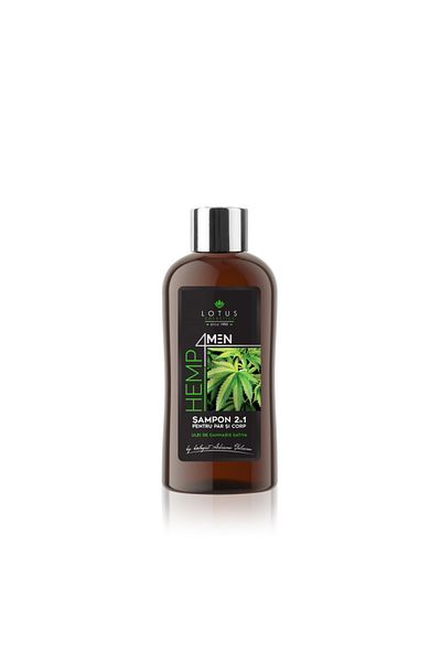Lotus Cosmetics Hemp 4 Men 2in1 Shampoo for hair and body with cannabis for men, 150 ml