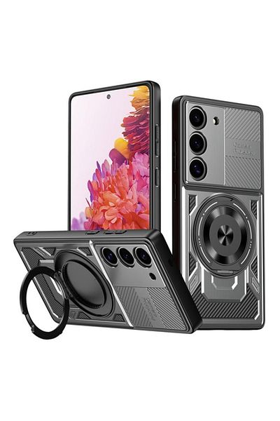 SKYDDAR INNOVATION Case for Samsung Galaxy S20 FE, RuggedCam, Shockproof magnetic ring, sticker set, Gray