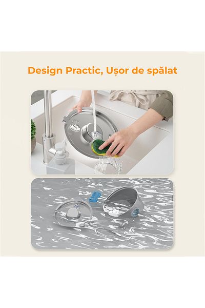 Elindor Dispenser De Apa Pentru Pisici Și Câini, 3,2 L, Silențios, Filtrare Cu Cărbune, Argintiu