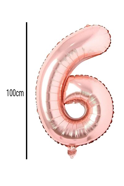 Bp Bizden Pastacılık Number 6 Foil Balloon Rose Gold (100cm)