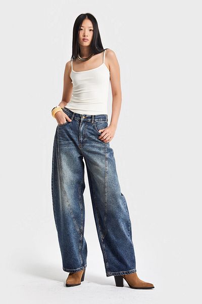 its basic Women's T.Kot Color 35W5 Balloon Baggy Fit Inner Size 83cm 100% Koton Denim Jean
