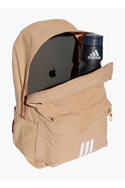 adidas Logo Print School Backpack with Adjustable Straps and Zip Closure - 15x31x44 cm