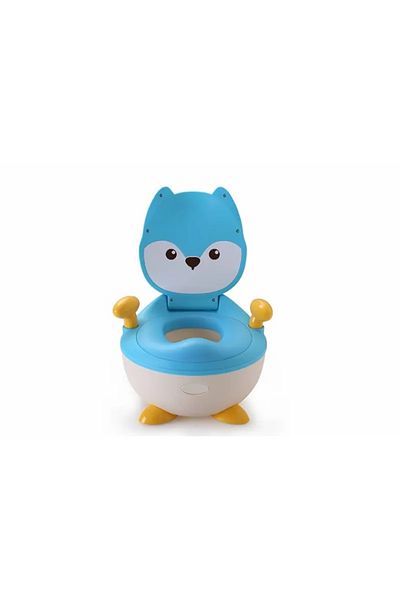 Little Mom Olita pentru copii Little Mom Blue Fox cu colac moale spuma PU, manere laterale, benzi antialunecare