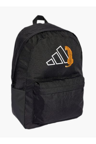 adidas Logo Print School Backpack with Adjustable Straps and Zip Closure - 15x31x44 cms