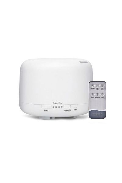 LittleDomi Difuzor de aromaterapie, umidificator cu ultrasunete, lumină de noapte cu telecomandă, 500 ml, 16 ore, silențios
