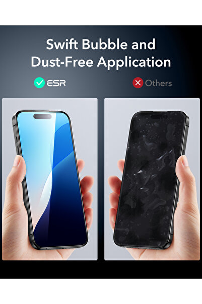 ESR iphone 16 Pro Anti-Static Temperli Full Cam Ekran Koruyucu Kolay Kurulum Kiti