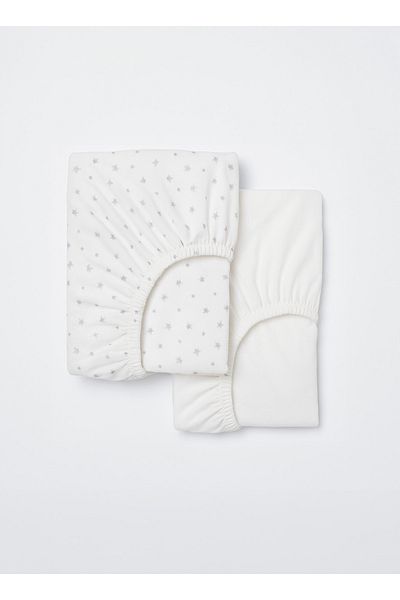 ngn collection 2-Piece Elastic Baby Bedsheet – 100% Cotton Soft and Breathable 60X120 cm