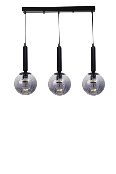 Lumexx SEZGİ 3 LÜ SIRALI SİYAH FÜME CAMLI SARKIT