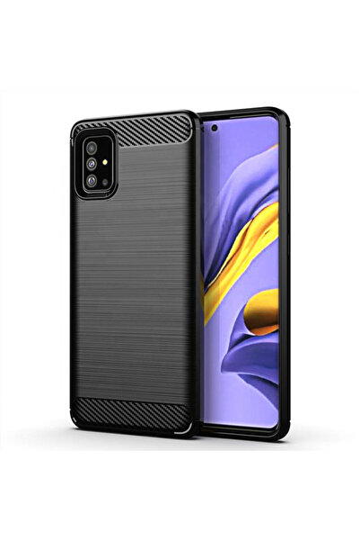 Techsuit Силиконов калъф за Samsung Galaxy A71 4G - карбонов - черен