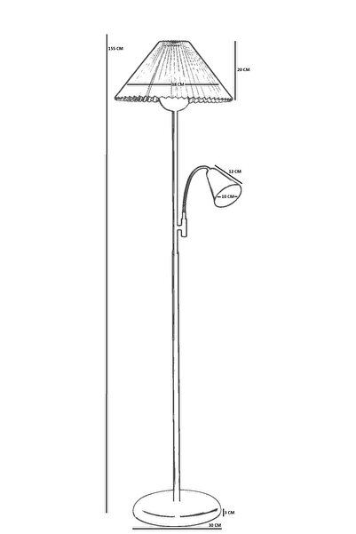 Lumexx DEVİN SİYAH LAMBADER PİLELİ KREM ABAJURLU