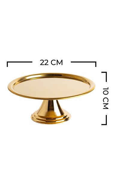 NEWTREND Züccaciye Luxury 2-Piece Round Gold Footed Cake, Cake, Cookies, Dessert, Treat, Dowry Presentation Serving Stand