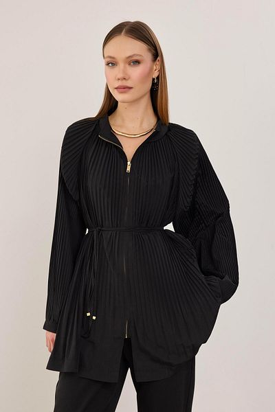 BİNAAR Pleated Micro Trench Black