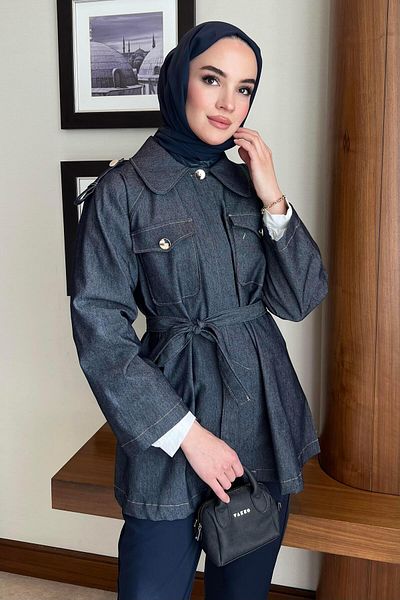 BİNAAR Pocket detailed epaulet jacket dark
