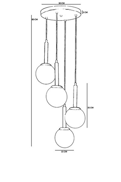 Lumexx SEZGİ 4 LÜ TEPSİLİ ESKİTME BEYAZ CAMLI SARKIT