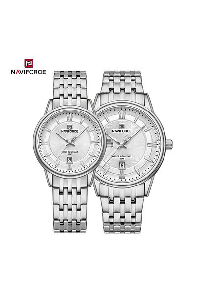 Naviforce NF8040 Classic Exquisite High Quality Romantic Gift Stainless Steel Couple Watches