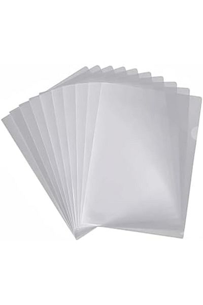 MAXİ Pack of 50 Waterproof A4 L-Type Transparent Pockets Folder