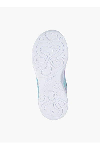 SKECHERS Girls' INFINITE HEART LIGHTS Sports Shoes with Hook and Loop Closure -303261L-LVMT