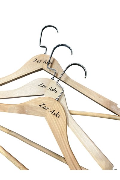 ada tasarım market Natural Wooden Hanger Clothes and Shirt Hanger Luxury Hook 12 Pieces