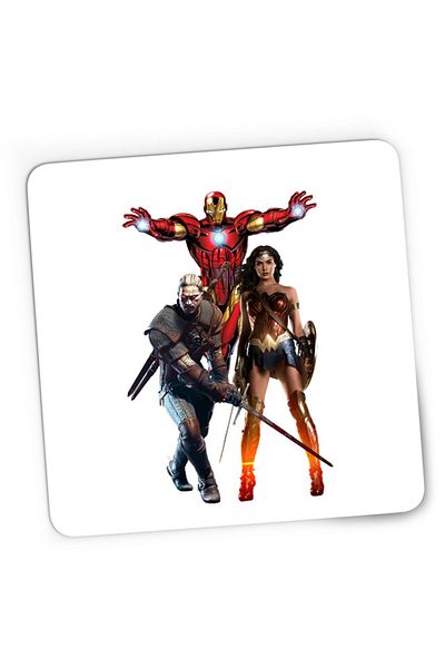 OEM Mousepad Gaming Witcher Ironman Wonder Woman Superhero Horror, 21x19 см