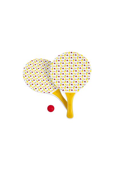 Longfield Games Set of 2 wooden paddles and a beach ball