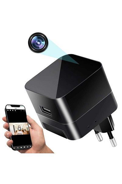 iUni Mini Camera USB Charger IP90, Wi-Fi, Night Vision, microSD Card Support, Live View on Phone