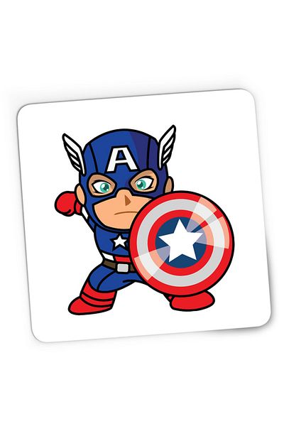 OEM Mousepad Gaming Captain America Chibi Steve Rogers Top Secret, 21x19 см