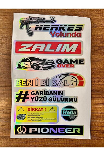 Sm Motors Araç Arka Cam Yazısı Hologramlı Yan kapı, Yan Cam Stickerı Herkes Y...