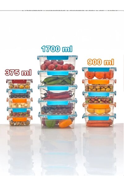 VİALEX Tight Set of 3 Sealed Rectangular Storage Containers (375-900-1700 ml) - Claret Red