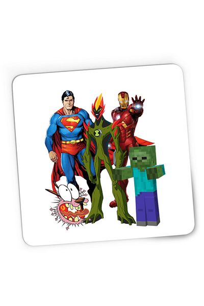 OEM Mousepad Gaming Superman Minecraft Zombie Courage Ironman Ben10, 21x19 см