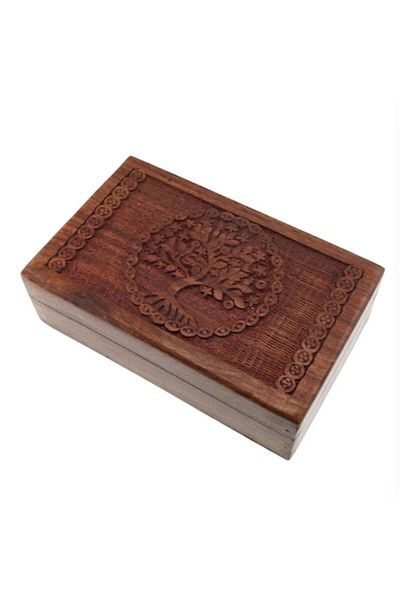 BLA BLA FOAM Rosewood Box for Storage, Tree of Life Model - 20cm