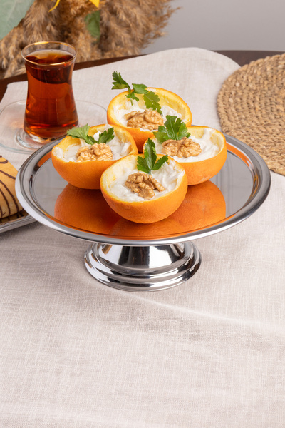 NEWTREND Züccaciye Luxury Round Silver Stand Cake, Cake, Cookie, Dessert, Treat, Dowry Presentation Serving Stand