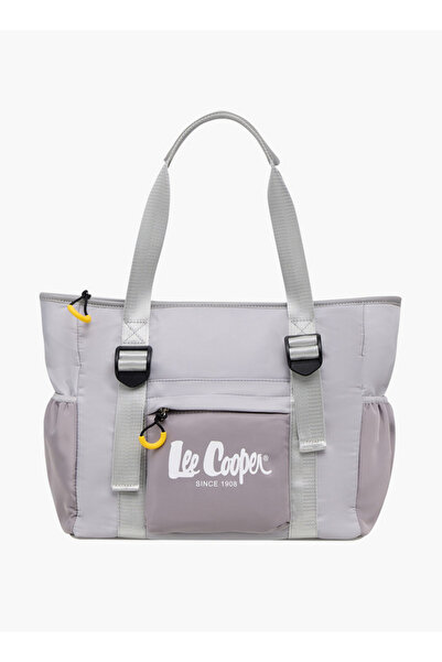 Lee Cooper Colourblock Tote Bag with Double Handle and Zip Closure - W 14.5 x H 27 x D 34 cm