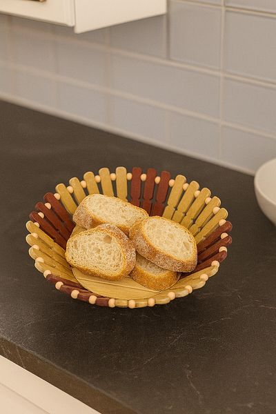 Evsun Home Collection Bread Basket Wicker Bread Bowl 23cm
