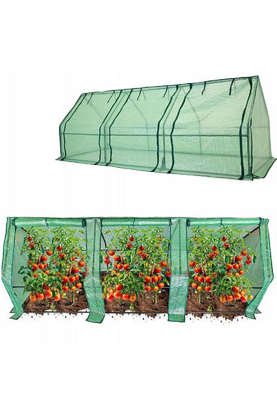 jumi Mini seră de grădină 270 x 90 pentru cultivarea PLANTELOR într-un strat de grădină cu tunel din folie
