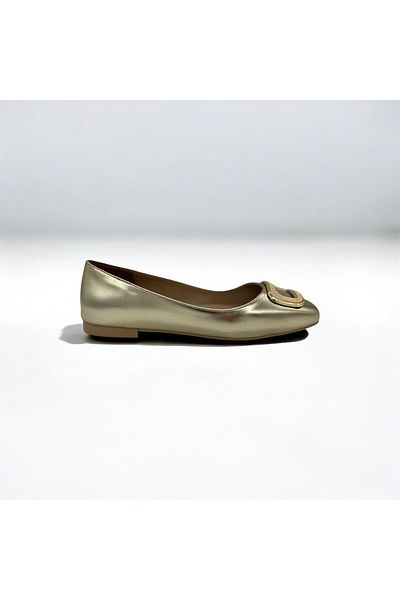 Rexba Women's Ballet Gold Buckle Stylish Office Home Business Daily Ballet