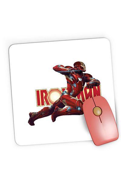 OEM Mousepad Gaming Ironman Logo Light Heavy Strong Alpha Fire Hot, 21x19 см