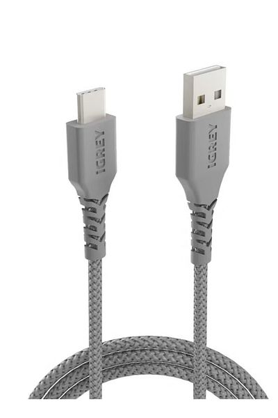 i grey iGrey 3-pack 1m USB-A to USB-C cable, Saudi Arabia certified, fast charging and data, compatible with Type-C devices.