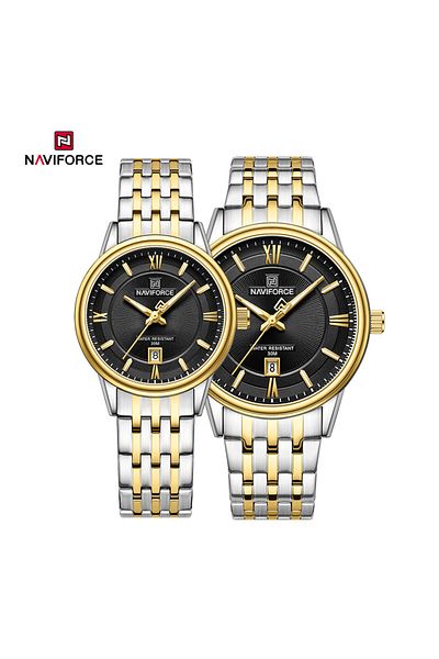 Naviforce NF8040 Classic Exquisite High Quality Romantic Gift Stainless Steel Couple Watches