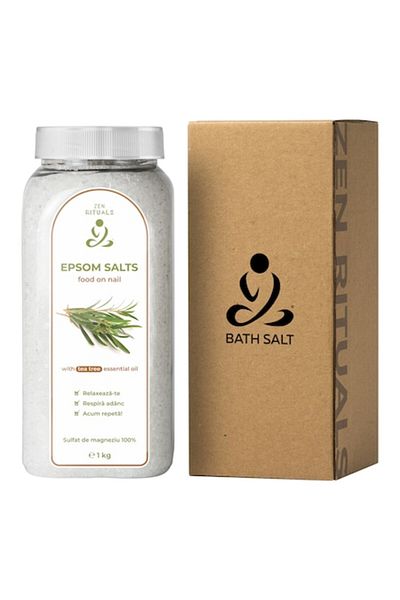 Zen Bath Salt Epsom Bath Salt with Tea Tree Essential Oil, Zen Bath Salt, 1kg