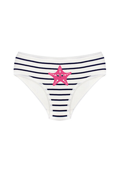 Öts Chiloți pentru fete, 6 piese, din bumbac, lycra, colorați, cu imprimeu marin