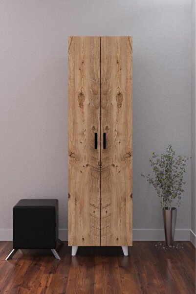 KZY Mobilya 8 Rafli 2 Kapaklı 16r Çok Amaçlı Ayakkabı Dolabı Atlantik Çam