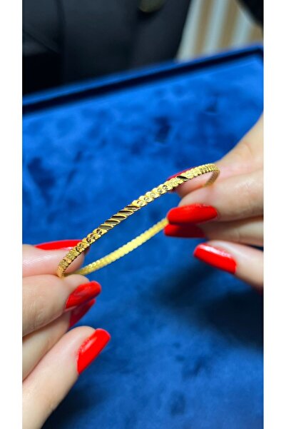 12 gr (GRAM) Yatırımlık İşçiliksiz Noktalı İkili Burma Bilezik 22 Ayar Altın