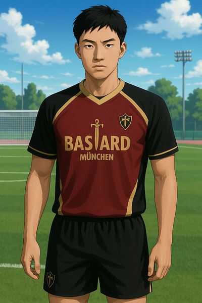 Karakedi Black Claret Red Anime Blue Lock 11 Isage Jersey Tshirt-Shorts 2 Piece Set