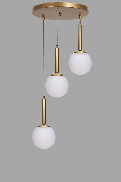 Lumexx SEZGİ 3 LÜ TEPSİLİ ESKİTME BEYAZ CAMLI SARKIT